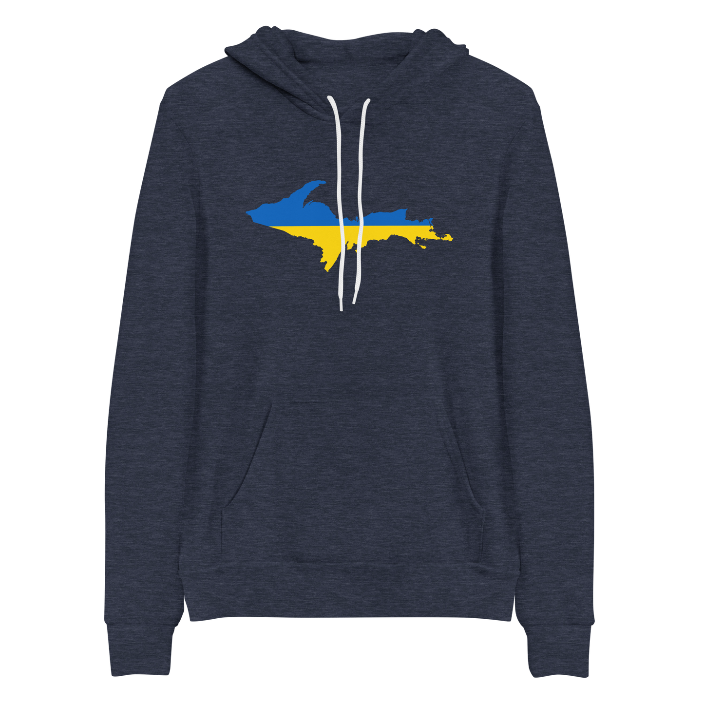 Michigan Upper Peninsula Hoodie (w/ UP Ukraine Flag Outline) | Unsiex Cloud Fleece