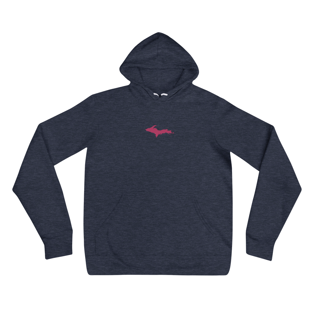 Michigan Upper Peninsula Hoodie (w/ Embroidered Pink UP Outline) | Unisex Cloud Fleece