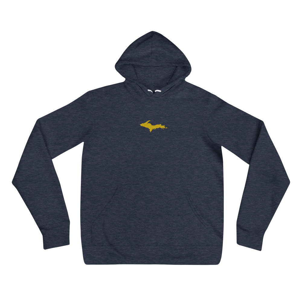 Michigan Upper Peninsula Hoodie (w/ Embroidered Gold UP Outline) | Unisex Cloud Fleece