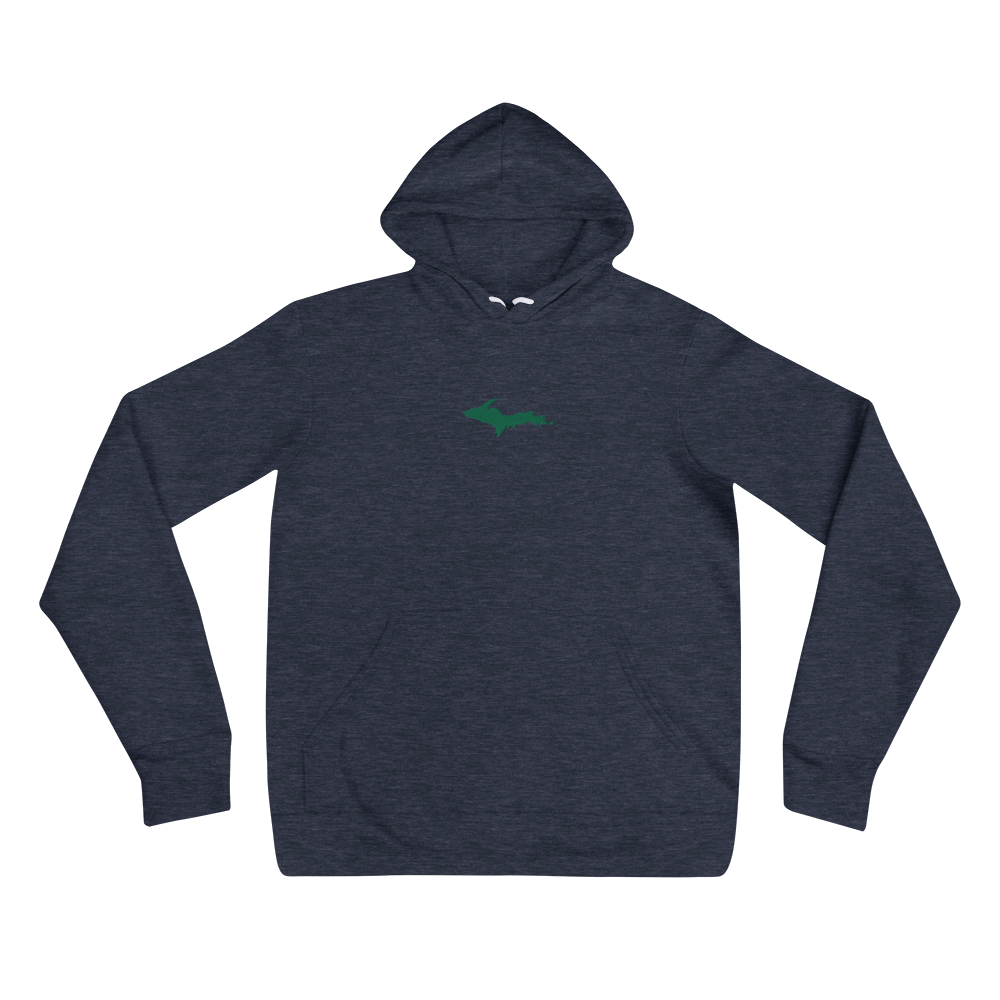 Michigan Upper Peninsula Hoodie (w/ Embroidered Green UP Outline) | Unisex Cloud Fleece