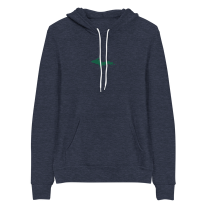 Michigan Upper Peninsula Hoodie (w/ Embroidered Green UP Outline) | Unisex Cloud Fleece