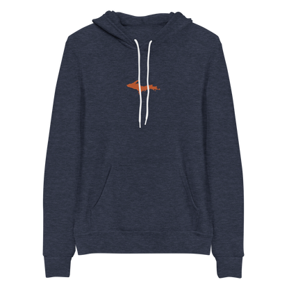 Michigan Upper Peninsula Hoodie (w/ Embroidered Orange UP Outline) | Unisex Cloud Fleece