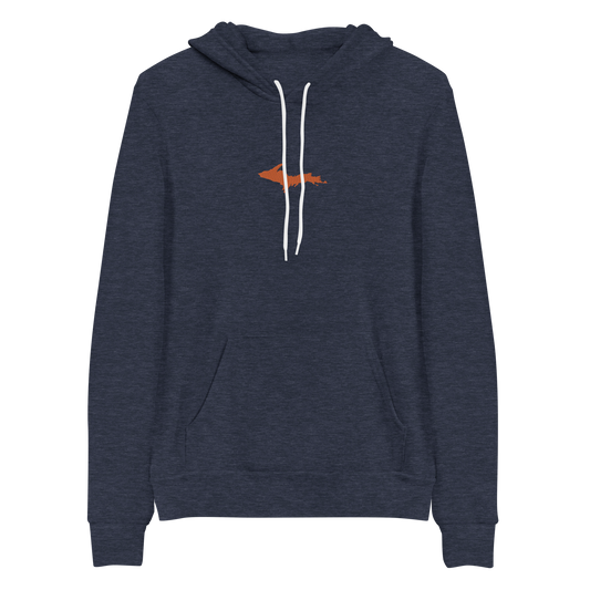 Michigan Upper Peninsula Hoodie (w/ Embroidered Orange UP Outline) | Unisex Cloud Fleece