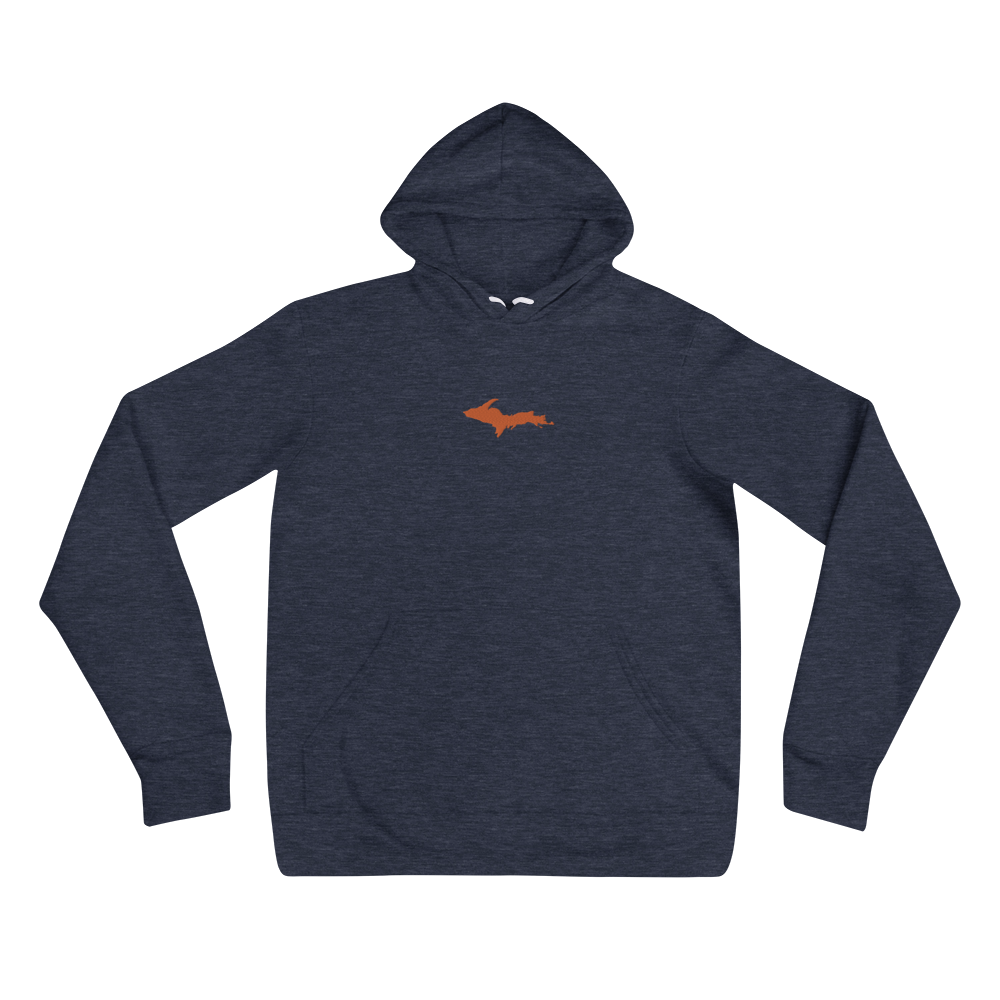 Michigan Upper Peninsula Hoodie (w/ Embroidered Orange UP Outline) | Unisex Cloud Fleece