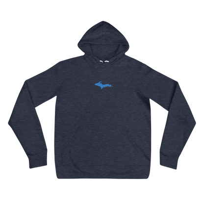 Michigan Upper Peninsula Hoodie (w/ Embroidered Azure UP Outline) | Unisex Cloud Fleece