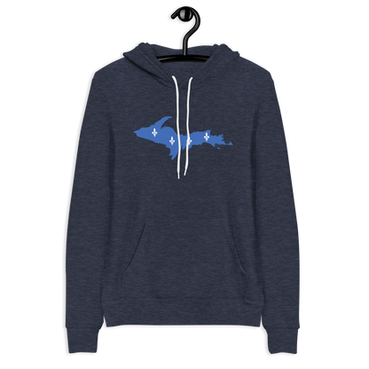 Michigan Upper Peninsula Hoodie (w/ UP Quebec Flag Outline) | Unisex Cloud Fleece