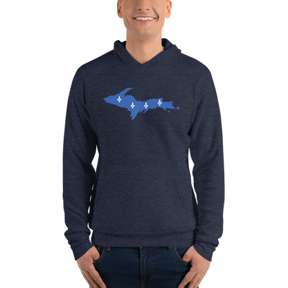 Michigan Upper Peninsula Hoodie (w/ UP Quebec Flag Outline) | Unisex Cloud Fleece