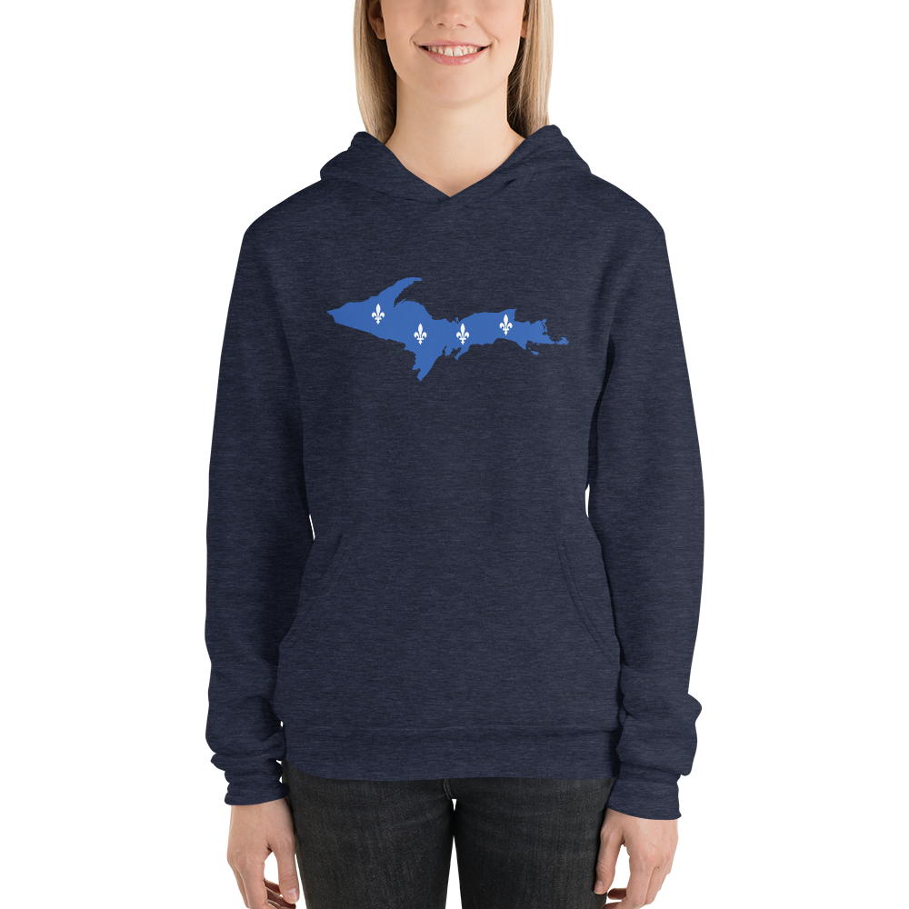 Michigan Upper Peninsula Hoodie (w/ UP Quebec Flag Outline) | Unisex Cloud Fleece