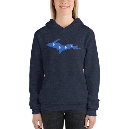 Michigan Upper Peninsula Hoodie (w/ UP Quebec Flag Outline) | Unisex Cloud Fleece