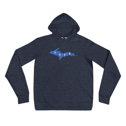 Michigan Upper Peninsula Hoodie (w/ UP Quebec Flag Outline) | Unisex Cloud Fleece