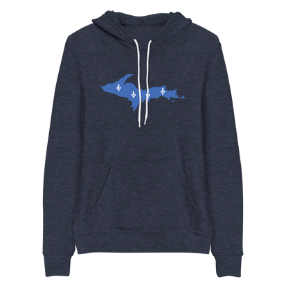 Michigan Upper Peninsula Hoodie (w/ UP Quebec Flag Outline) | Unisex Cloud Fleece