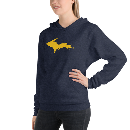 Michigan Upper Peninsula Hoodie (w/ Gold UP Outline) | Unisex Cloud Fleece