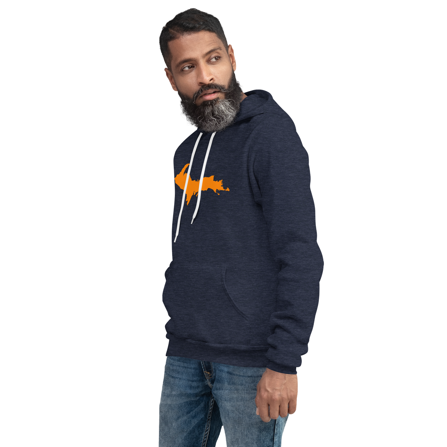 Michigan Upper Peninsula Hoodie (w/ Orange UP Outline) | Unisex Cloud Fleece