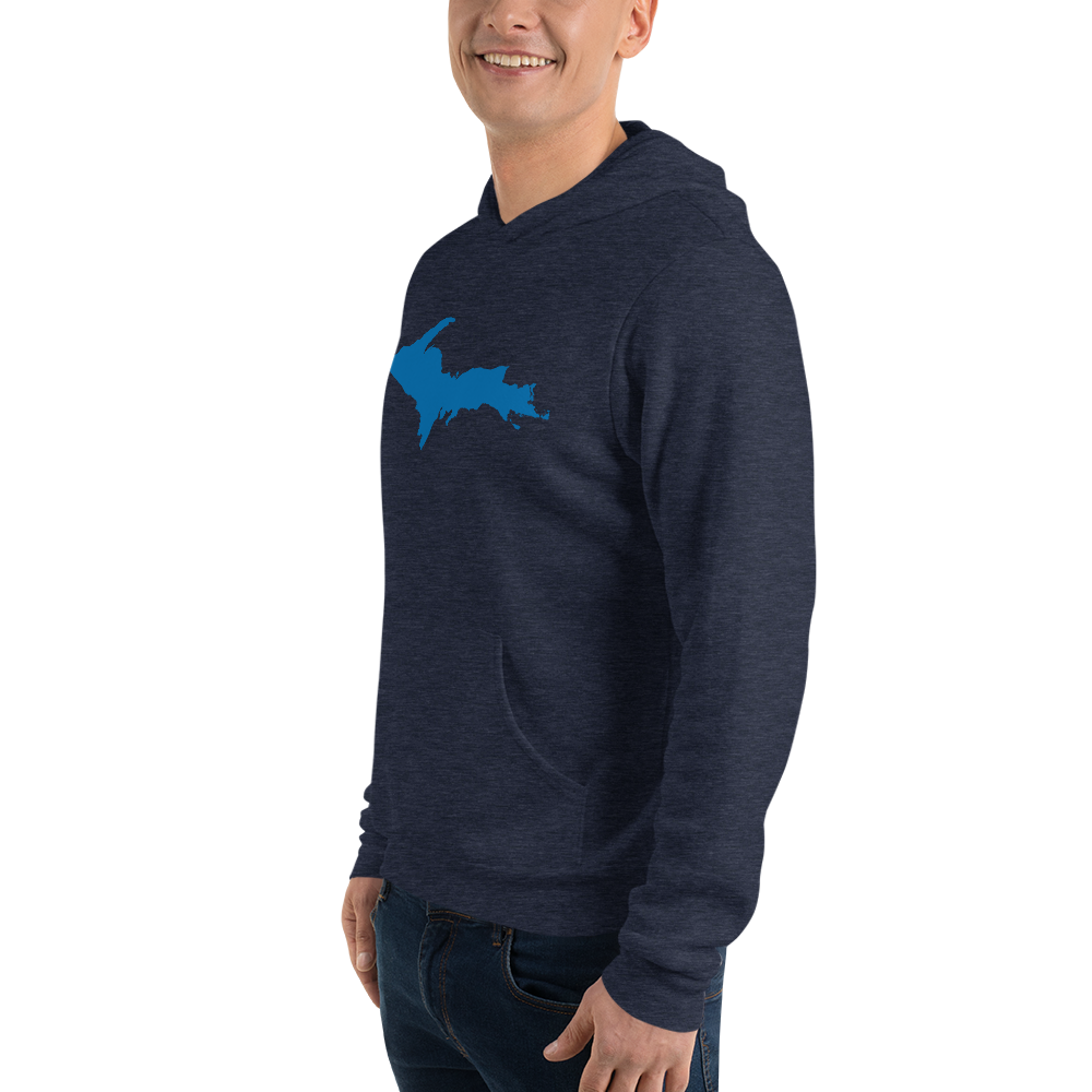 Michigan Upper Peninsula Hoodie (w/ Azure UP Outline) | Unisex Cloud Fleece