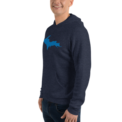 Michigan Upper Peninsula Hoodie (w/ Azure UP Outline) | Unisex Cloud Fleece