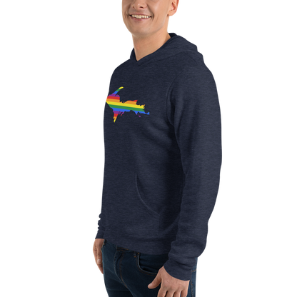 Michigan Upper Peninsula Hoodie (w/ UP Pride Flag Outline) | Unisex Cloud Fleece