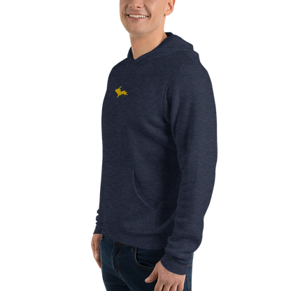 Michigan Upper Peninsula Hoodie (w/ Embroidered Gold UP Outline) | Unisex Cloud Fleece