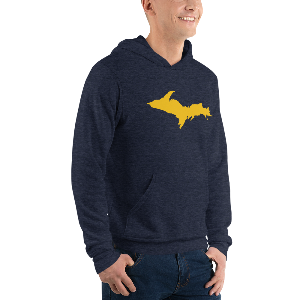 Michigan Upper Peninsula Hoodie (w/ Gold UP Outline) | Unisex Cloud Fleece