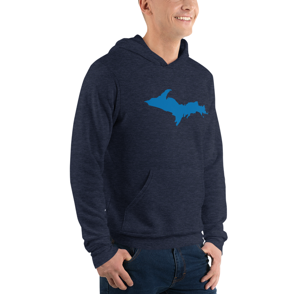 Michigan Upper Peninsula Hoodie (w/ Azure UP Outline) | Unisex Cloud Fleece