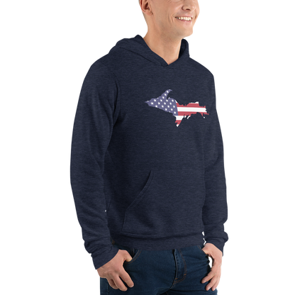 Michigan Upper Peninsula Hoodie (w/ UP MI USA Flag Outline) | Unisex Cloud Fleece