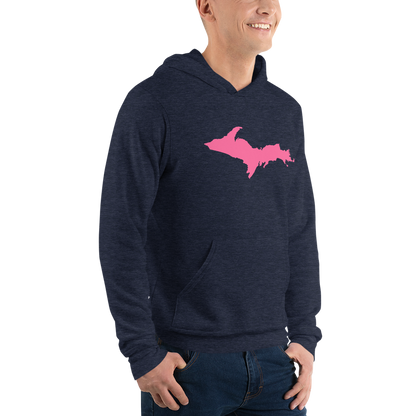 Michigan Upper Peninsula Hoodie (w/ Pink UP Outline) | Unisex Cloud Fleece