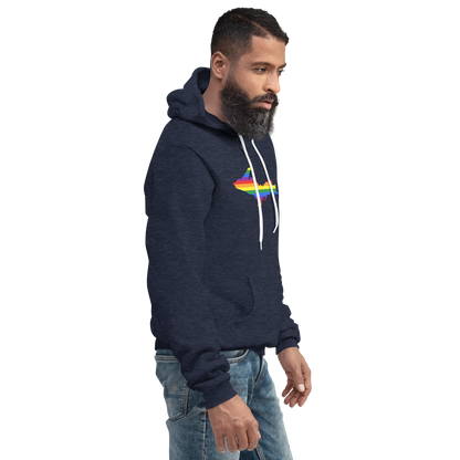 Michigan Upper Peninsula Hoodie (w/ UP Pride Flag Outline) | Unisex Cloud Fleece