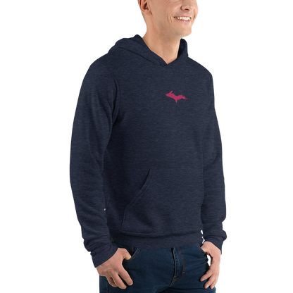 Michigan Upper Peninsula Hoodie (w/ Embroidered Pink UP Outline) | Unisex Cloud Fleece