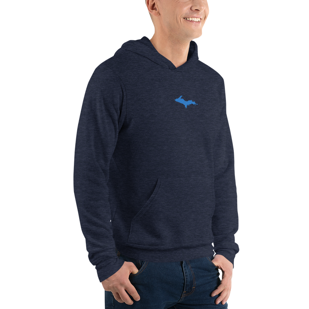 Michigan Upper Peninsula Hoodie (w/ Embroidered Azure UP Outline) | Unisex Cloud Fleece