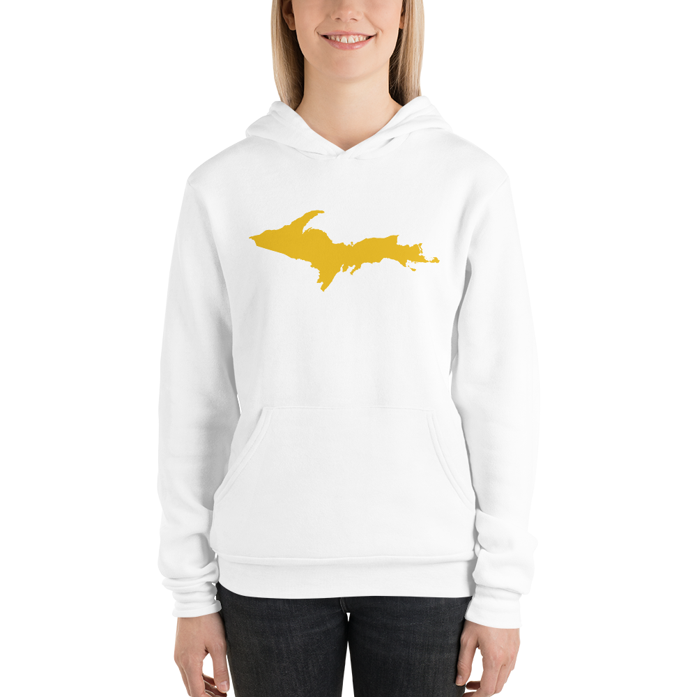 Michigan Upper Peninsula Hoodie (w/ Gold UP Outline) | Unisex Cloud Fleece