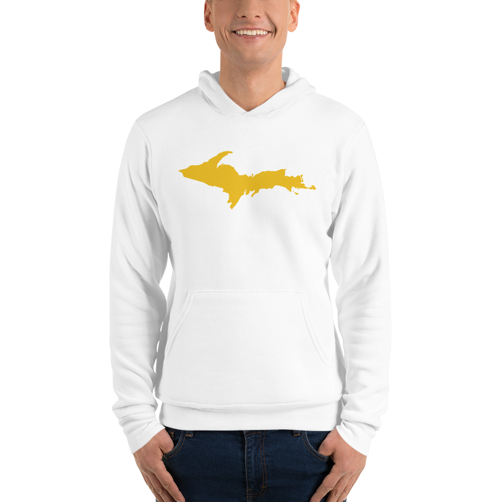 Michigan Upper Peninsula Hoodie (w/ Gold UP Outline) | Unisex Cloud Fleece