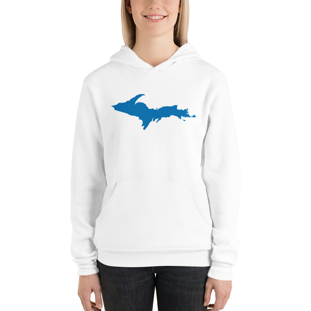 Michigan Upper Peninsula Hoodie (w/ Azure UP Outline) | Unisex Cloud Fleece