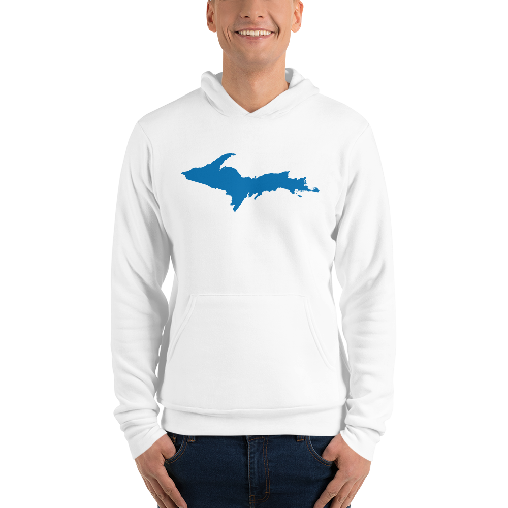 Michigan Upper Peninsula Hoodie (w/ Azure UP Outline) | Unisex Cloud Fleece