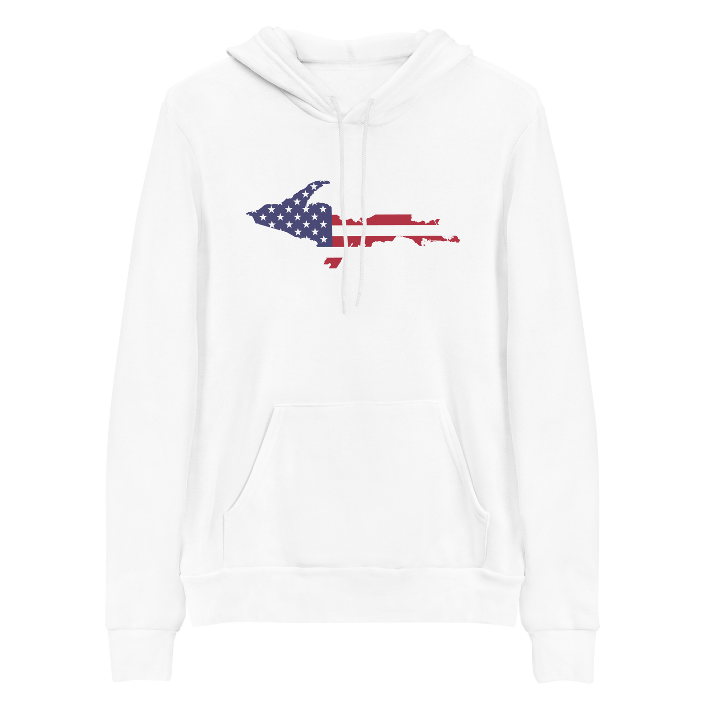 Michigan Upper Peninsula Hoodie (w/ UP MI USA Flag Outline) | Unisex Cloud Fleece