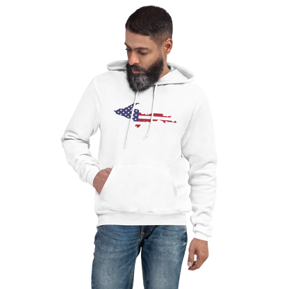 Michigan Upper Peninsula Hoodie (w/ UP MI USA Flag Outline) | Unisex Cloud Fleece