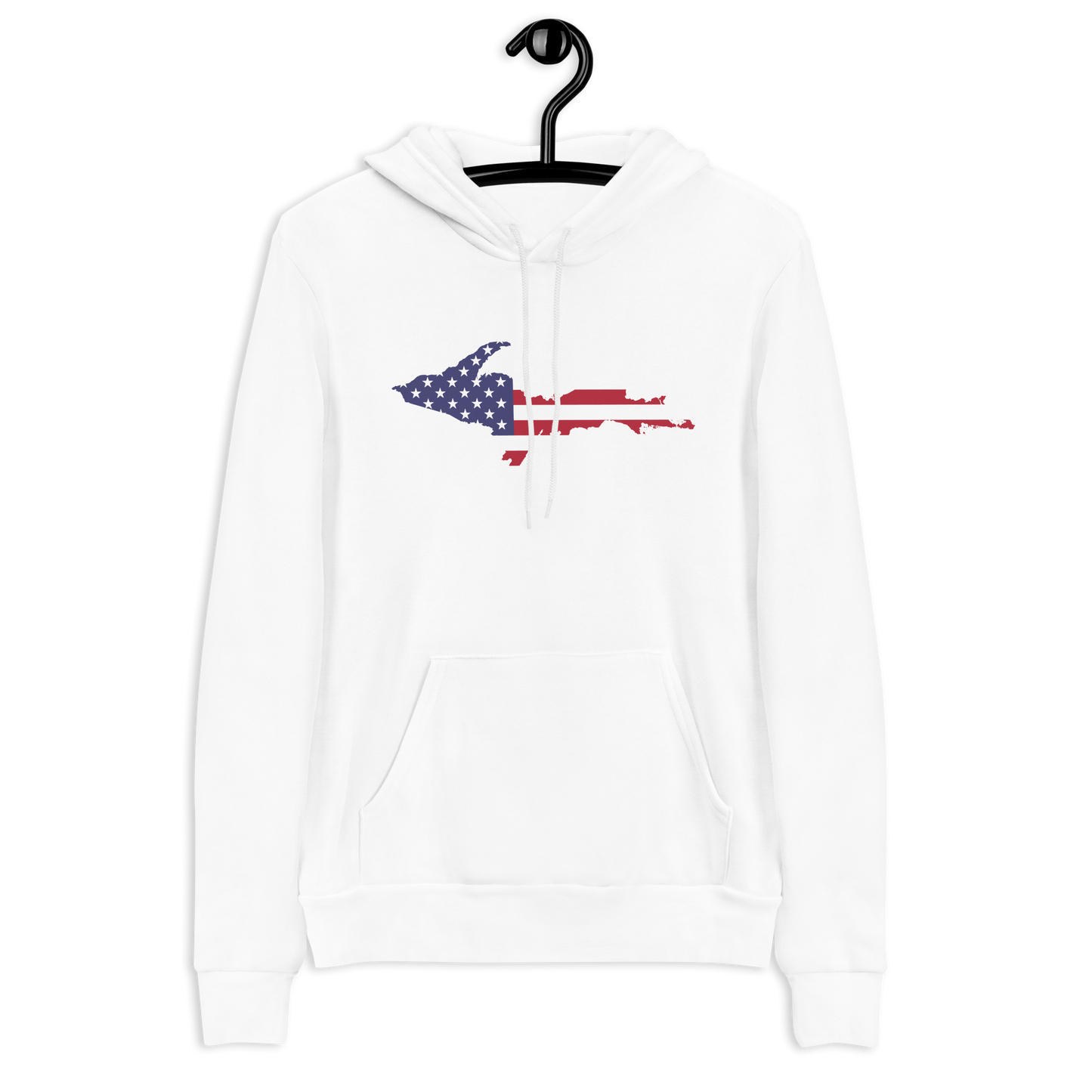 Michigan Upper Peninsula Hoodie (w/ UP MI USA Flag Outline) | Unisex Cloud Fleece