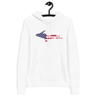 Michigan Upper Peninsula Hoodie (w/ UP MI USA Flag Outline) | Unisex Cloud Fleece