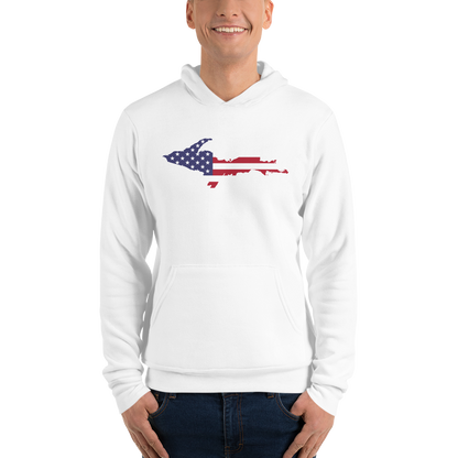 Michigan Upper Peninsula Hoodie (w/ UP MI USA Flag Outline) | Unisex Cloud Fleece