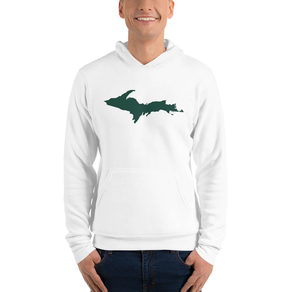 Michigan Upper Peninsula Hoodie (w/ Green UP Outline) | Unisex Cloud Fleece