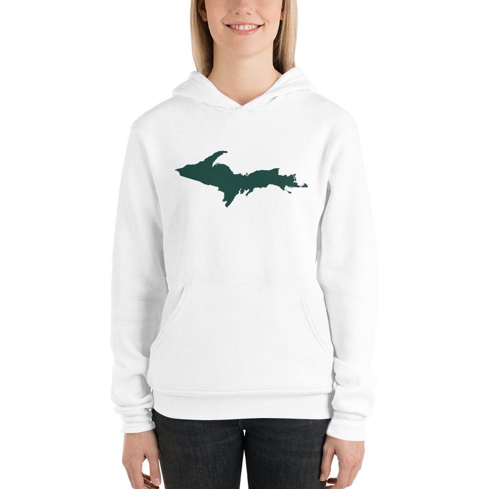 Michigan Upper Peninsula Hoodie (w/ Green UP Outline) | Unisex Cloud Fleece