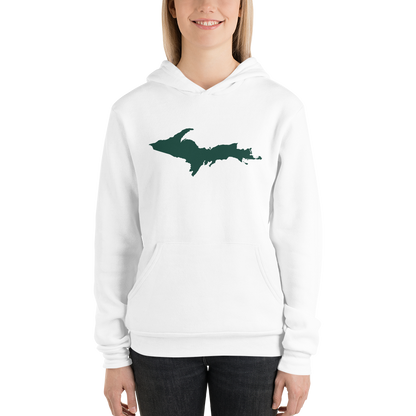 Michigan Upper Peninsula Hoodie (w/ Green UP Outline) | Unisex Cloud Fleece