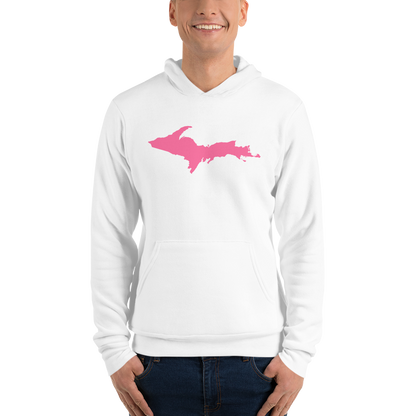 Michigan Upper Peninsula Hoodie (w/ Pink UP Outline) | Unisex Cloud Fleece