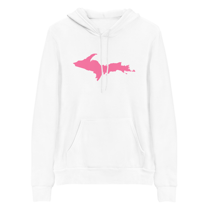 Michigan Upper Peninsula Hoodie (w/ Pink UP Outline) | Unisex Cloud Fleece