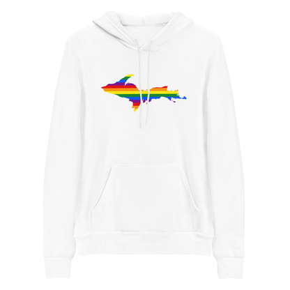 Michigan Upper Peninsula Hoodie (w/ UP Pride Flag Outline) | Unisex Cloud Fleece