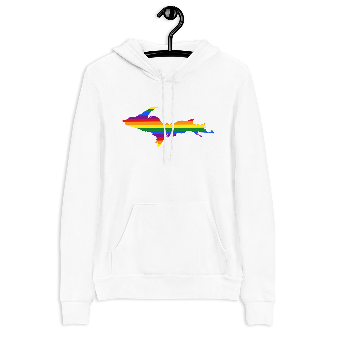 Michigan Upper Peninsula Hoodie (w/ UP Pride Flag Outline) | Unisex Cloud Fleece