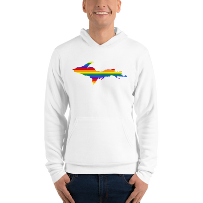 Michigan Upper Peninsula Hoodie (w/ UP Pride Flag Outline) | Unisex Cloud Fleece