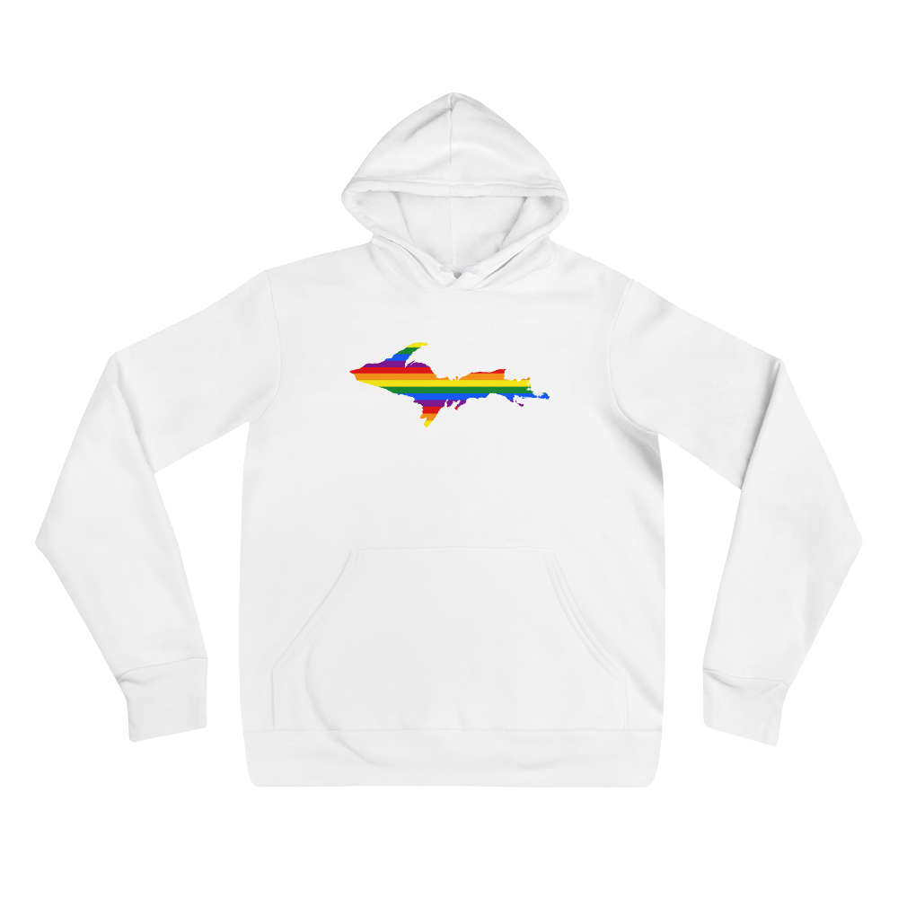 Michigan Upper Peninsula Hoodie (w/ UP Pride Flag Outline) | Unisex Cloud Fleece