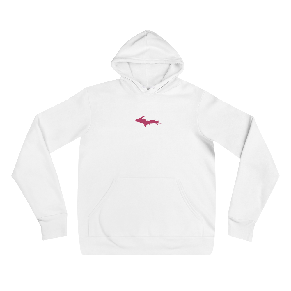 Michigan Upper Peninsula Hoodie (w/ Embroidered Pink UP Outline) | Unisex Cloud Fleece