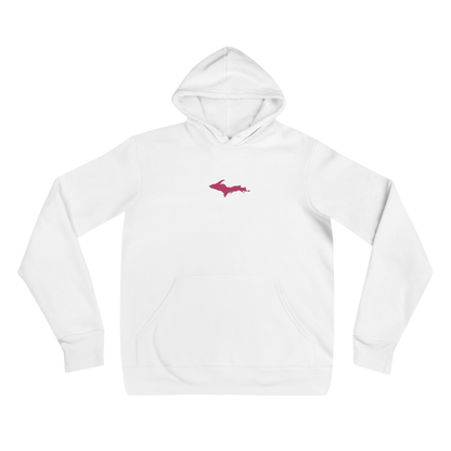 Michigan Upper Peninsula Hoodie (w/ Embroidered Pink UP Outline) | Unisex Cloud Fleece