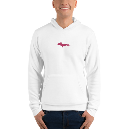 Michigan Upper Peninsula Hoodie (w/ Embroidered Pink UP Outline) | Unisex Cloud Fleece