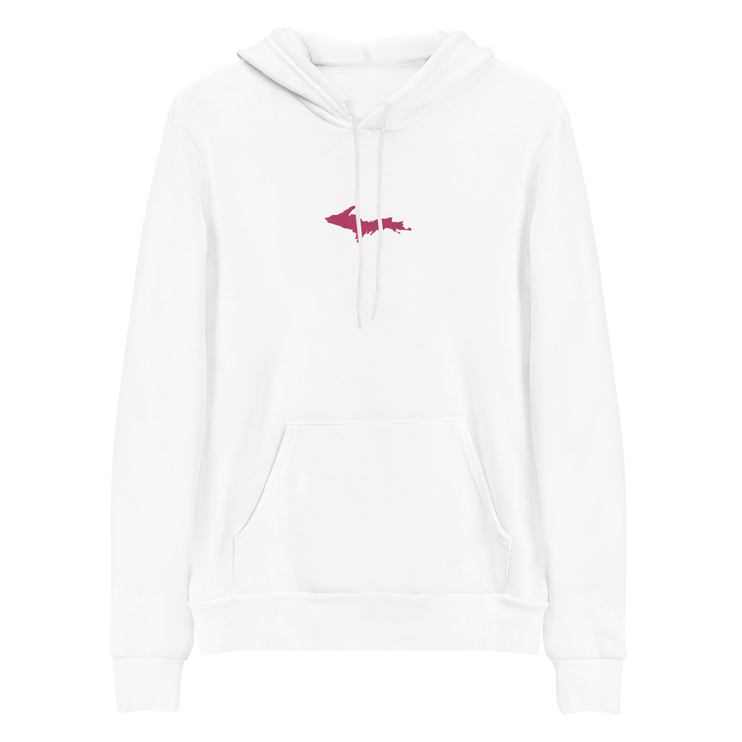 Michigan Upper Peninsula Hoodie (w/ Embroidered Pink UP Outline) | Unisex Cloud Fleece